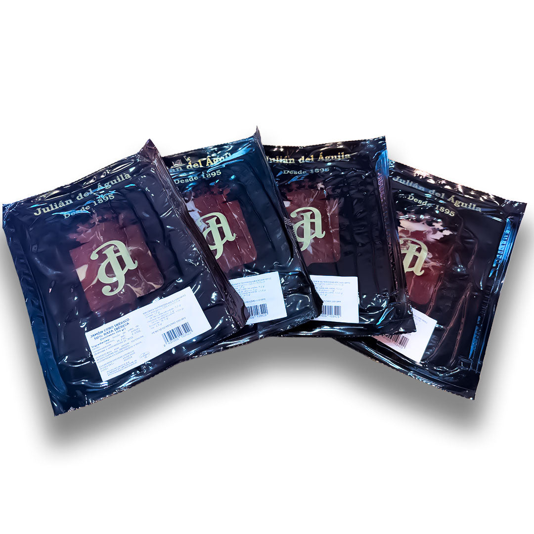 Jamón Ibérico de Cebo Salamanca+, loncheado en sobres de 100 g.