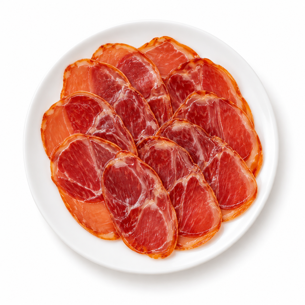 Presentación ilustrativa de lomo loncheado en un plato blanco