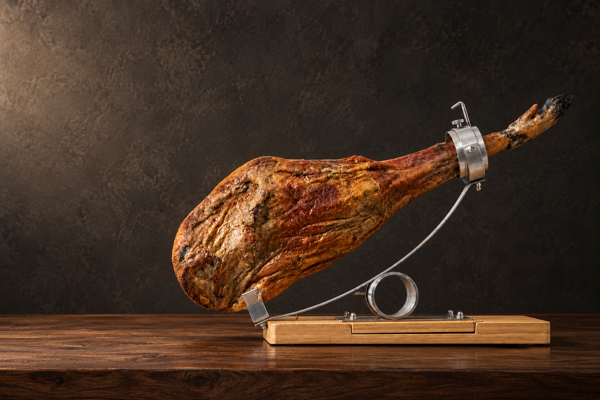 Jamón de Bellota 100% Ibérico Selección Paco Heredia Premium · Imagen editorial de IA
