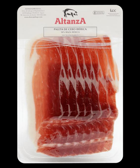 Altanza paleta de cebo, 50% Iberisch ras, voorkant van de echte verpakking van 80 g
